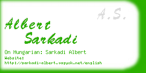 albert sarkadi business card